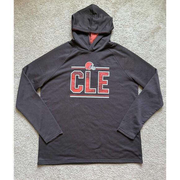 NFL Team Apparel Cleveland Browns Graphic Pullover Hoodie Brown Men's XL - Picture 2 of 8